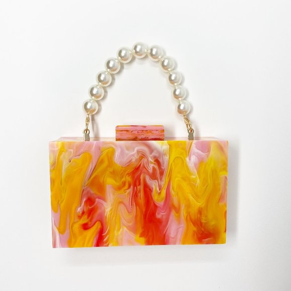 Acrylic Party Box in Pink and Yellow - Picture 12 of 13